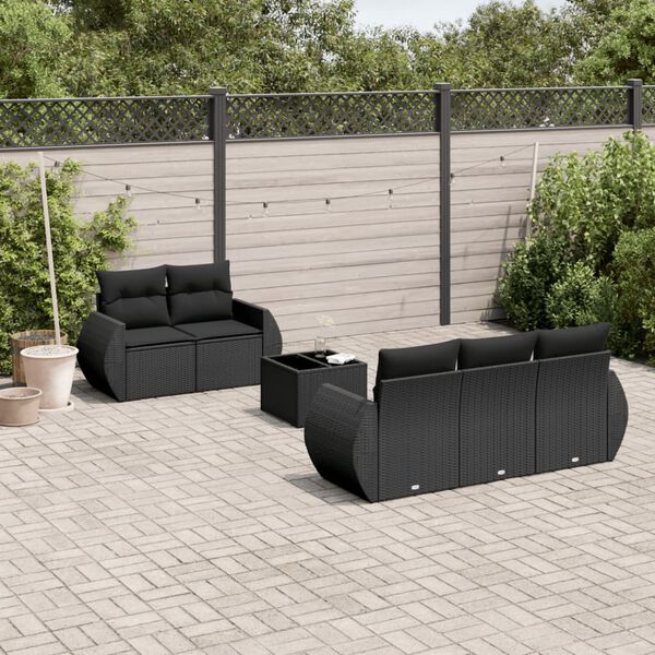 vidaXL Garden Sofa Set Black