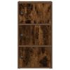 vidaXL Bookcase Smoked Oak Engineered Wood 15.7x9.4x30.3 in Bookcase