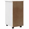 vidaXL Rolling Cabinet White Solid pine wood, engineered wood, plastic