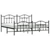 vidaXL Bed Frame Black Powder-coated Steel Full Bed Frame Rectangular