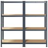 vidaXL 4-Layer Storage Shelves 2 pcs Anthracite Steel&Engineered Wood