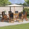 vidaXL Garden Dining Set Acacia wood with an oil finish, Black