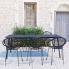 vidaXL 7 Piece Patio Dining Set PVC Rattan Black