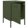 vidaXL Bedside Cabinet Set of 2 Olive Green Steel 14.2 x 15.4 x 19.9 in
