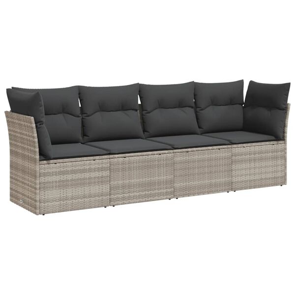 vidaXL Garden Sofa Set Light Grey, Dark Grey