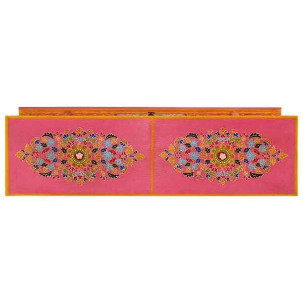vidaXL TV Cabinet Pink Solid Mango Wood Large TV Cabinet Rectangular
