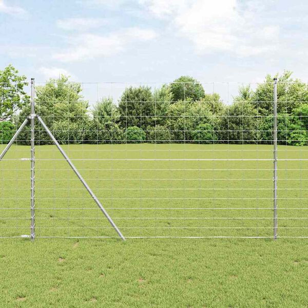 vidaXL Field Fence Silver 82.02 x 5.25 ft Galvanised steel