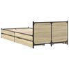 vidaXL Bed Frame Sonoma Oak Engineered Wood, Steel Small Single