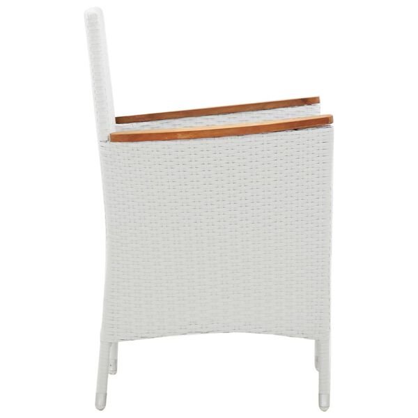 vidaXL Patio Chairs 2 pcs White Poly Rattan