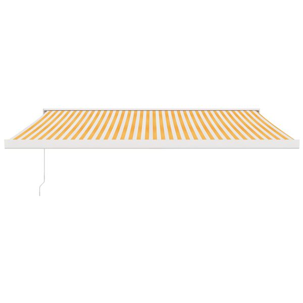 vidaXL Retractable Awning Yellow and White Powder-coated Aluminum Large