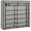 vidaXL Shoe Cabinet Grey Iron and Non-woven Fabric Medium Shoe Cabinet