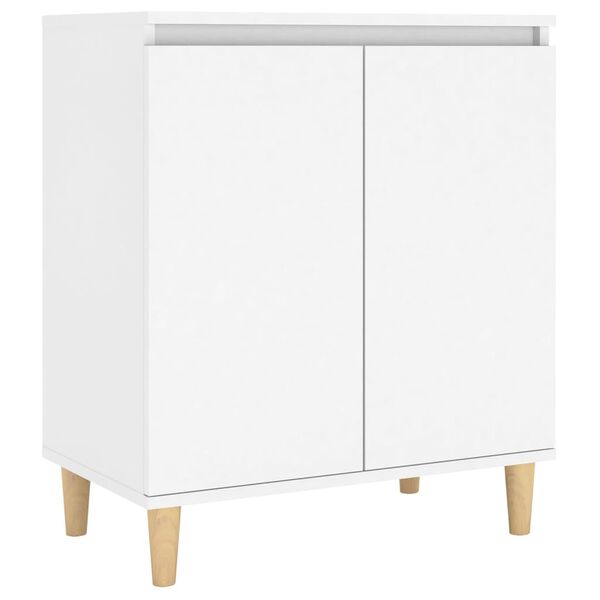 vidaXL Sideboard White Engineered wood, MDF, Solid eucalyptus wood