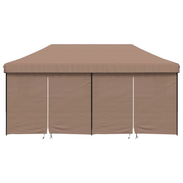 vidaXL Foldable Party Tent Pop-Up with 4 Sidewalls Brown