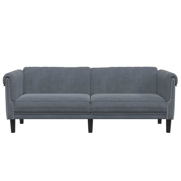 vidaXL Sofa Dark grey Velvet (100% polyester), plywood, solid wood