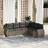 vidaXL Garden Sofa Set Grey PE rattan, powder-coated steel Large Modular