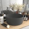 vidaXL Luxury Wash Basin Round Matt Dark Grey 15.7x5.9" Ceramic