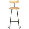 vidaXL Bar Stool Set of 2 Brown and Black Solid Mango Wood, Iron Medium