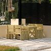 vidaXL Garden Dining Set Green Treated Pinewood Medium Durable