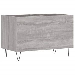 vidaXL Record Cabinet Grey Sonoma Engineered Wood, Iron Medium
