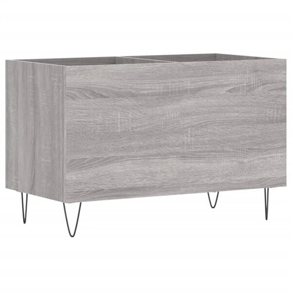 vidaXL Record Cabinet Grey Sonoma Engineered Wood, Iron Medium