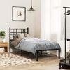 vidaXL Bed Frame Black Powder-Coated Steel Single Bed Frame