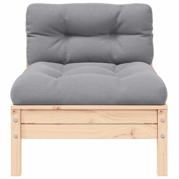 vidaXL Garden Lounge Set Set of 3 Grey, Natural Wood