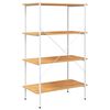 vidaXL Shelving Unit White and Oak Engineered wood, Steel Medium