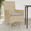 vidaXL Patio Chairs with Cushions 2 pcs Beige Poly Rattan
