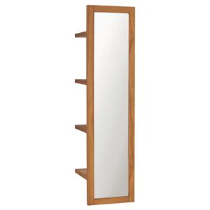 vidaXL Mirror Natural Teak Solid Teak Wood 11.8x11.8x47.2 in Wall Mirror