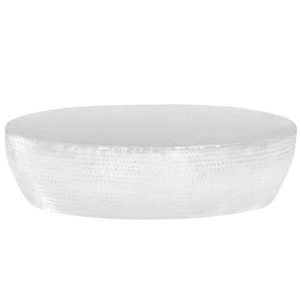 vidaXL Coffee Table Hammered Silver Polished Aluminum