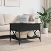 vidaXL Coffee Table Black Engineered wood, metal Medium Adjustable Feet