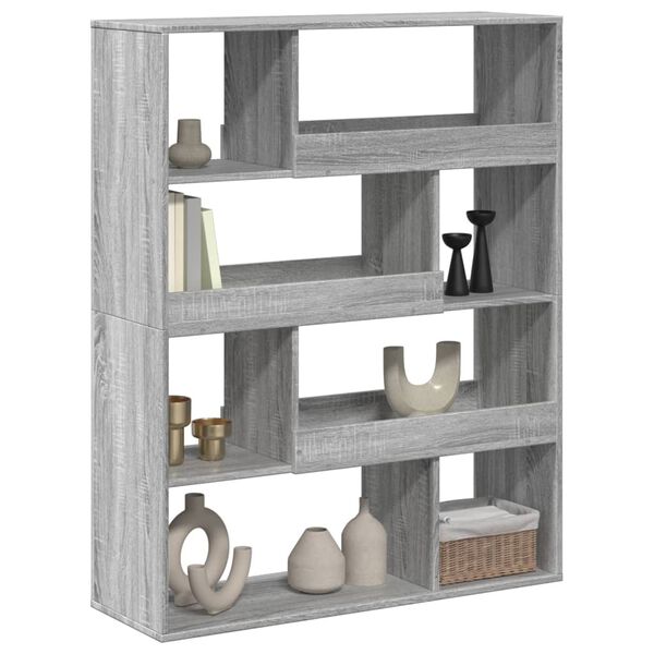 vidaXL Bookcase Grey Sonoma Engineered Wood Medium Bookcase