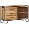vidaXL Sideboard Brown and black Solid rough mango wood, steel Medium