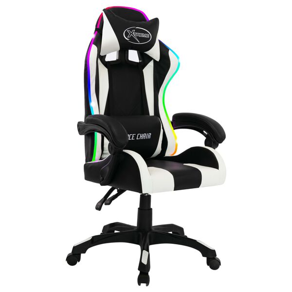 vidaXL Racing Chair White and Black