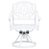 vidaXL Bistro Set White Cast Aluminum Medium Swivel Bistro Set Round