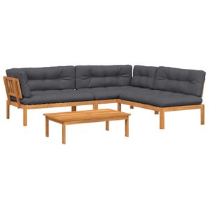 vidaXL Pallet Sofa Set Anthracite Solid acacia wood Large Modular