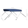 vidaXL 2 Bow Bimini Top Navy Blue 59.1x47.2x43.3"