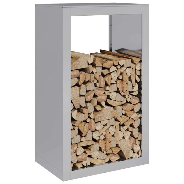 vidaXL Firewood Rack 23.6x15.7x39.4" Galvanised Steel