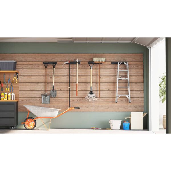 vidaXL Patio Tool Storage Racks Wall Mounted 4 pcs Black Steel
