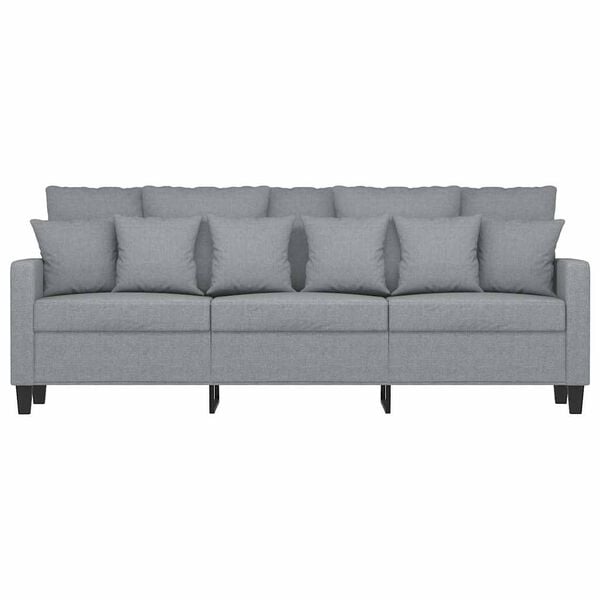 vidaXL 3-Seater Sofa Light Grey 100% Polyester Fabric, Metal, Textilene