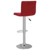 vidaXL Bar Stool Set of 2 Wine Red Velvet (100% polyester), Chromed steel