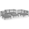 vidaXL Garden Lounge Set Grey Solid Pinewood 7 Piece Modular