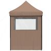 vidaXL Foldable Party Tent Pop-Up with 4 Sidewalls Brown