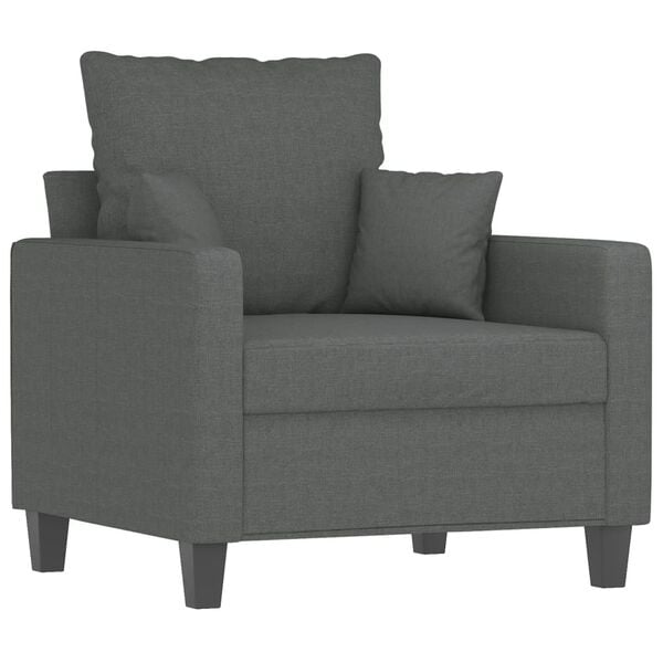 vidaXL Sofa Chair With Footstool Dark gray