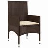 vidaXL 4 Piece Patio Lounge Set with Cushions Brown Poly Rattan