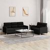 vidaXL Sofa Set Black Fabric (100% polyester), metal, textilene, plywood