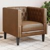vidaXL Chesterfield Sofa Chair Brown Faux leather, plywood, solid wood