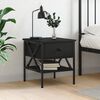 vidaXL Bedside Table Black Engineered wood 15.7 in x 16.5 in x 17.7 in