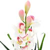vidaXL Artificial Plant Green and white Fabric flowers, plastic leaves