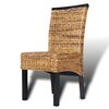 vidaXL Dining Chair Set of 6 Brown Solid mango wood and abaca Medium
